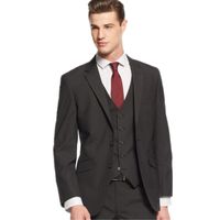 Wholesale Latest coat and pants design men suits Grey Charcoal Men Wedding Suits Groom Tuxedos high quality Business Suits Jacket Pants vest