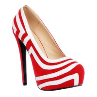 Wholesale Zandina Womens Fashion Handmade cm Closed toe Patchwork Zebra Style High Heel Platform Pumps Shoes Reds XD096