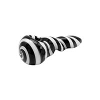 Wholesale Fumed Glass Spoon Pipe Portable Glass Hand Pipe Tubes with Black and White Stripes for Smoking