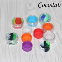 Wholesale multiple colors ml clear acrylic wax concentrate containers plastic container with silcone inner nonstick silicone dab storage jars