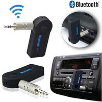 Wholesale Fashion Universal mm Bluetooth Car Kit A2DP Wireless AUX Audio Music Receiver Adapter Handsfree with Mic For Phone MP3 Retail package