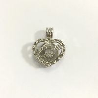 Wholesale Best Mom Heart Love Design Cage Pendant Pearl Gem Bead Locket Pendant Mounting DIY Fashion Jewelry For Mummy Mother s Day Gift