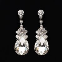 Wholesale Fashion Style Multicolor Shiny Rhinestone Water Drop Earrings for Women Latest Hot Sale Christmas Gifts E038
