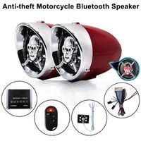 Wholesale 2 inch Skull Motorcycle Bluetooth Audio Stereo Amplifier Anti theft Alarm Speaker Car FM Radio Hi Fi Sound MP3 USB Phone Charge