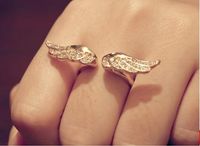 Wholesale Jewelry Wing Rings Band Rings Gold Tone Alloy Rhinestone Rings For Girls Ladies Gifts For Her