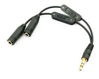 Wholesale Promotion mm Male to Female Stereo Audio Y Splitter Adapter audio Cable w Volume Control Audio Extension Cords