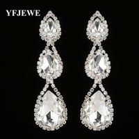 Wholesale YFJEWE Fashion Brand Rhinestone Classic Crystal Earring Gold and Silver Color Bridal Wedding Jewelry Guft Drop Shipping E290