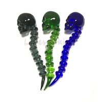 Wholesale 4 Inches Skull Carb Caps inch Glass Dabber Skull Crossbones Style Thick Glass Water Pipes For Quartz Bangers Nails