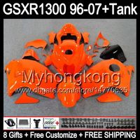 Wholesale 8gift For SUZUKI Hayabusa GSXR1300 MY105 gloss orange GSXR GSX R1300 GSX R1300 TOP black Fairing