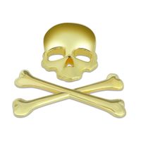 Wholesale 3D Skull Metal Skeleton Crossbones Car Motorcle Sticker Label Skull Emblem Badge Car Styling Stickers Accessories