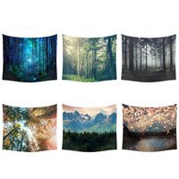 Wholesale Galaxy Stars Tapestry Rainforest Beautiful Scenery Multi Purpose Printed Wall Hanging Home Decoration of The Hotel Beach Yoga Mat
