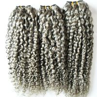 Wholesale Brazilian Kinky Curly Virgin Human Hair Grey kinky weave hair unprocessed virgin brazilian gray hair extensions g