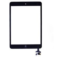 Wholesale 100 New Touch Screen Glass Panel with Digitizer with ic Connector Buttons for iPad Mini Black and White