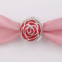 Wholesale Authentic Sterling Silver Beads DSN Belle S Enchanted Rose Charm Charms Fits European Pandora Style Jewelry Bracelets Necklace