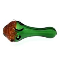 Wholesale 4 inch green glass spooon pipe Honeycomb Bowl and Little Marbles