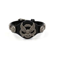 Wholesale Ride To Live Men Bracelet Genuine Leather Harley Rider Bracelet Mens Eagle Bracelets Bangles Wristband