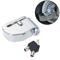 Wholesale 7mm Pin Motorcycle Safety Lock Auto Arm Scooter Moped Anti Thief Wheel Disc Brake Lock Alarm Security Brakes Rotor Lock Silver