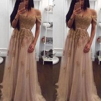 Wholesale New Lace Applique Evening Dress Vintage Cheap A line Tulle Long Backless Formal Prom Party Gown Custom Made Plus Size