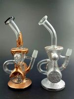 Wholesale Top quality copper plating glass bong with dome and nail Faberge Water pipe Glass Bongs Water Pipes Recycler Filter Percolators Smoking bong