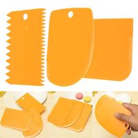 wholesale 3pcs set dough scraper icing fondant spatula plain smooth jagged edge cutter cake pastry halloween decoration baking tools uk