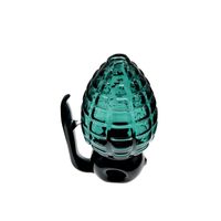Wholesale Unique design glass pipe with dark green color grenade shape glass hand pipe for smoking very popular