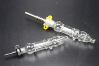 Wholesale High Quality new Design mm mm Mini Dab Straw Kit With Titanium Nail Quartz Tip Healthy Mini Glass Water Bongs Pipes