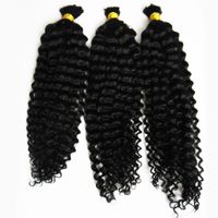 Wholesale Natural Color Mongolian afro kinky bulk human hair g braiding human hair no weft human braiding hair bulk curly