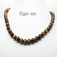Wholesale 2018 Hot White MM Natural Turquoise Lava Amethyst Tiger Eye Beaded Choker Necklace For Women Men Jewelry Choker Body Chain