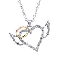 Wholesale Fashion Angel Wings Love Heart Pendant Necklace Jewelry Fashion Chain Necklaces Pendants Jewelry Pendant Necklace for Women s Gift