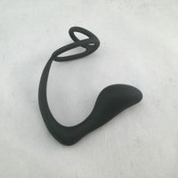 Wholesale Silicone anal plug with double cock rings prostate massager sex toys sex products for man
