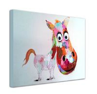 Wholesale Cartoon Animal Picture Painting on Canvas Hand Painted Horse Wall Art for Home Wall Decoration No Frame