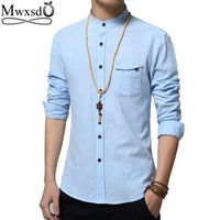 Wholesale brand men casual linen cotton Shirt summer mens slim fit soft Long Sleeve shirts chemise homme Camisa Masculina