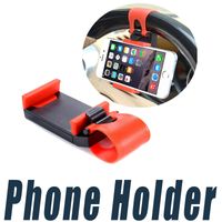 Wholesale Car Steering Wheel Phone Holder Clip Car Bike Mount Stand Bracket Universal For iPhone S Plus Cell Phone GPS