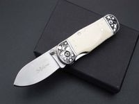 Wholesale New Saba Small Pocket Folding Knife Cr15 HRC Bone Handle Outdoor Tactical Camping Hunting Survival Utility EDC with Gift Box Collection