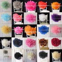 Wholesale 2017 Hot Sale Charming Fantastic Organza Big Flower Lycra Chair Sash Band With For Wedding Party Hotel Decoration