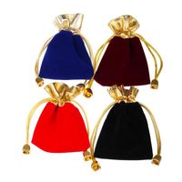 Wholesale 100pcs Velvet Jewelry pouches ring earrings pendant charm packing Bag Bundle gift Bags Size cm color