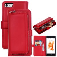 Wholesale Luxury Zipper Leather Wallet Phone Case For Apple iPhone Flip Cover Purse Detachable Magnetic Closure Money Handbag