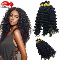 Wholesale Human Hair For Micro Braids Unprocessed Human Hair Bulk Virgin Brazilian Bulk Hair Extensions Curly Natural Color