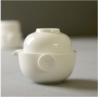 Wholesale factory directly sale white porcelain travel tea set one pot and one cup easy to drink oolong tea T106