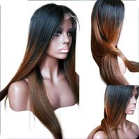 Wholesale Ombre dark roots two tone human hair full lace wig b ombre color human hair wigs for African american