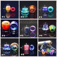 Wholesale 8 Styles Epoxy Resin Drip tip Wide Bore Mouthpiece for Vgod RDTA Goon Griffin AV Kennedy Vengeance Limitless XL