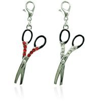 Wholesale Fashion Bulk Floating Lobster Clasp Charms Dangle Silver Plated Rhinestone Scissor Charms DIY For Jewelry Making Accessories