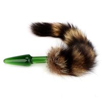 Wholesale GLASS Adult Funny DOG TAILS Sex Toy Fox Tail Butt Anal Plug BULLET Sex Products G SPOT Toys CAT COUPLE LOVER SEX GAME