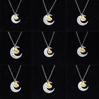 Wholesale statement necklaces engraving pendants High Quality Cheap Jewelry I Love You Sun And Moon Necklaces Silver K Gold Chains Necklaces