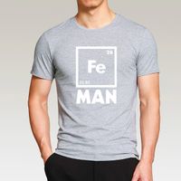 Wholesale 2021 Funny FE MAN Iron Science Chemistry streetwear T Shirt men t shirts tops tees top slim clothing Fashion Tee