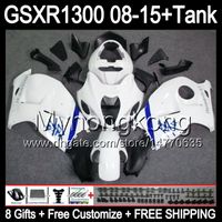 Wholesale 8gifts For SUZUKI Hayabusa GSXR1300 GSXR gloss white MY98 GSXR GSX R1300 Fairing white black Kit