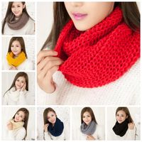 Wholesale New Fashion Women s Girl s Winter Ring Scarf Scarves Wrap Shawls Warm Knitted Neck Circle Cowl Snood For colors