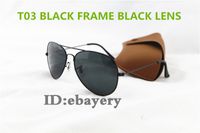 Wholesale 5 Best Quality Vintage Men Women Pilot Sunglasses Retro Black Lenses MM MM UV400 Brand Sun Glasses Eyeglasses With Box Case