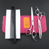 Wholesale Hot sell professional Hair scissors INCH Red Gem screw LYREBIRD salon Hairdressing scissors right hand big stail NEW