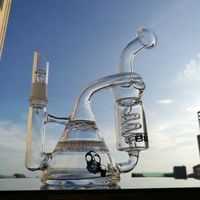 Wholesale Dhgate Recycler bong thick ass glass Dab rig honeycomb perc bongs freezable coil system oil rig dry herb water pipes inch